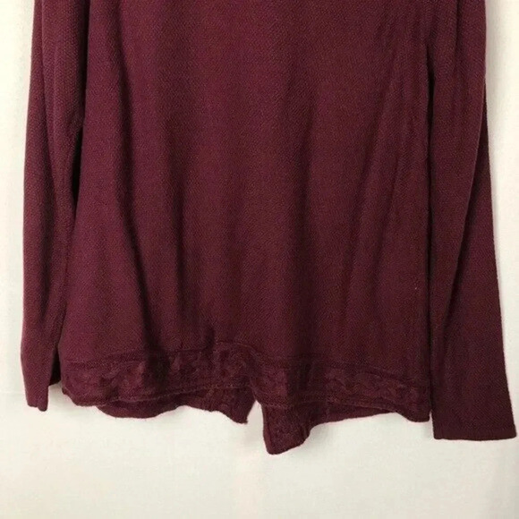 Croft & Barrow Maroon Burgundy Red Cowl Neck Cable Knit Pullover Sweater L - Picture 7 of 7